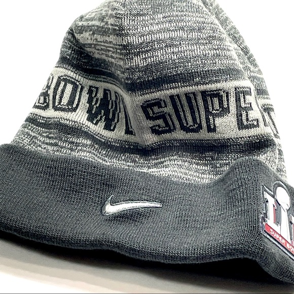 Nike Other - Nike Super Bowl LII Winter Beanie Hat Cap S7 Ash Acrylic Blend Cuffed NWOT New